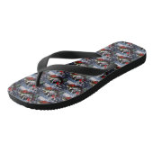 Newfoundlander Hond Kerst Festief Teenslippers (Schuin)