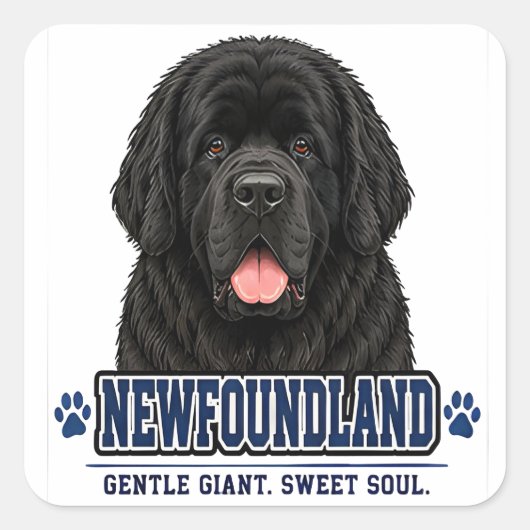 🐾 Newfoundlander Hond Liefhebber Cadeau🐾 Vierkante Sticker (Voorkant)