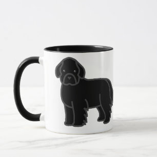 Newfoundlander Hond Zwart Cartoon Mok
