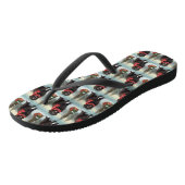 Newfoundlander in Sneeuw Kerstmis Teenslippers (Schuin)