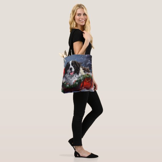 Newfoundlander Kerst Festief Tote Bag (Op model)
