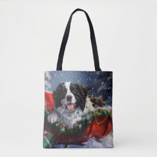 Newfoundlander Kerst Festiviteit Tote Bag
