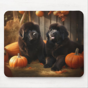 Newfoundlander Puppy Herfstpracht Pompoen Muismat