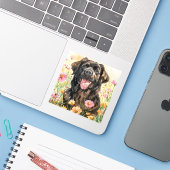 Newfoundlander Watercolor Sticker (Laptop met iPhone)