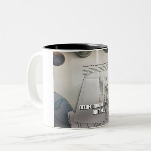 Newfoundlanders in het kort tweekleurige koffiemok (Voorkant links)