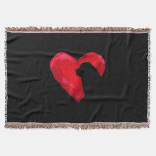 Newfoundlandhart |cadeau voor Valentijnsdag silhou Deken (Voorkant)