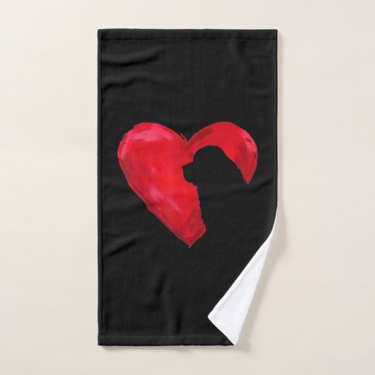 Newfoundlandhart |cadeau voor Valentijnsdag silhou Handdoek (Handdoek)