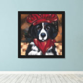 Newfoundlandhond canvas afdruk (Insitu (Houten vloer))