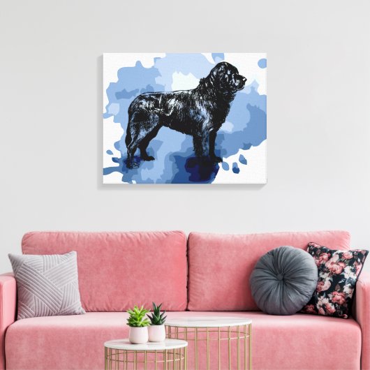 Newfoundlandhond Canvas Afdruk (Insitu (Woonkamer))