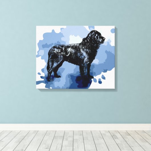 Newfoundlandhond Canvas Afdruk (Insitu (Houten vloer))