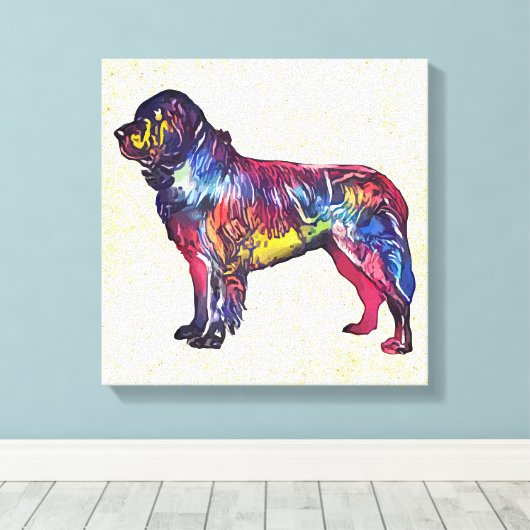 Newfoundlandhond Canvas Afdruk (Insitu (Houten vloer))
