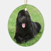Newfoundlandhond Keramisch Ornament (Links)