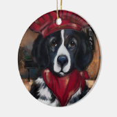 Newfoundlandhond Keramisch Ornament (Links)