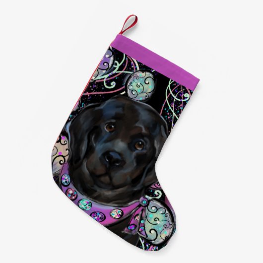 Newfoundlandhond   kleine kerstsok (Voorkant (Hangend))