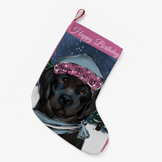 Newfoundlandhond   kleine kerstsok (Voorkant (Hangend))