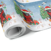 Newfoundlandhond met kerstcadeaus cadeaupapier (Rol Hoek)