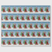 Newfoundlandhond met kerstcadeaus cadeaupapier (Vlak)