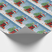 Newfoundlandhond met kerstcadeaus cadeaupapier (Hoek)