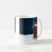 Newfoundlandhond met kerstcadeaus koffiemok (Voorkant rechts)