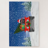 Newfoundlandhond met kerstcadeaus legpuzzel (Verticaal)