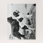 Newfoundlandhonden -  illustratie legpuzzel (Verticaal)