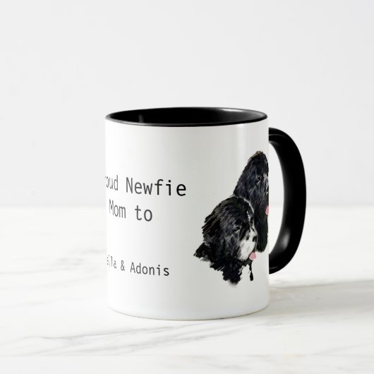 Newfoundlandhonden Proud Newfie mam Personaliste Mok (Voorkant rechts)