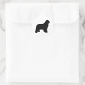 Newfoundlandhondensilhouet Ronde Sticker (Tas)
