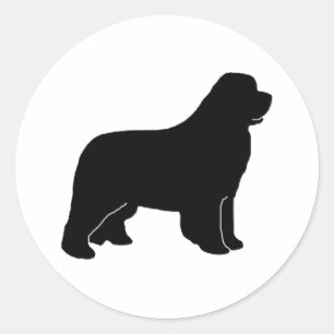 Newfoundlandhondensilhouet Ronde Sticker