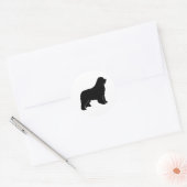 Newfoundlandhondensilhouet Ronde Sticker (Envelop)