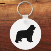 Newfoundlandhondensilhouet Sleutelhanger (Voorkant)