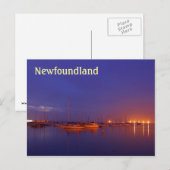Newfoundlandzeilboten in marina bij het schemergeb briefkaart (Voorkant / Achterkant)