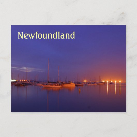 Newfoundlandzeilboten in marina bij het schemergeb briefkaart (Voorkant)