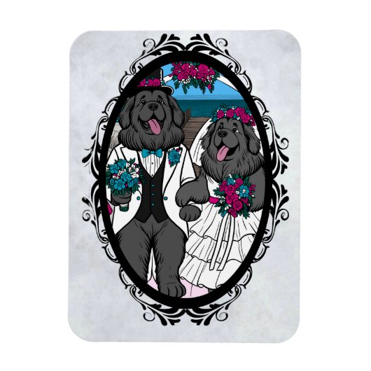 Newfy Love (Valentijn, bruiloft, Jubileum) Magneet (Verticaal)