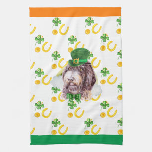 Newfypoo-hond vakantiehuis decoratie St. Patrick's Theedoek