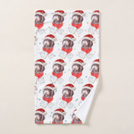 Newfypoo-hondenras Kerststerren Handdoek