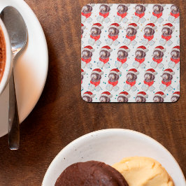 Newfypoo-hondenras Kerststerren Kartonnen Onderzetters