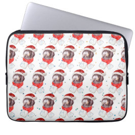 Newfypoo-hondenras Kerststerren Laptop Sleeve