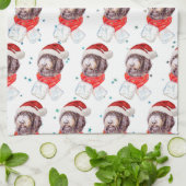 Newfypoo-hondenras Kerststerren Theedoek (Gevouwen)