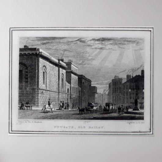 Newgate-gevangenis en Old Bailey Poster (Voorkant)
