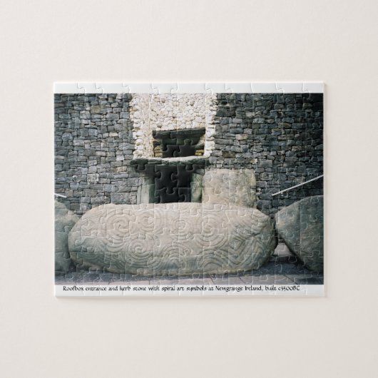 Newgrange Ireland 3500BC oude spiraalsteen Legpuzzel (Horizontaal)