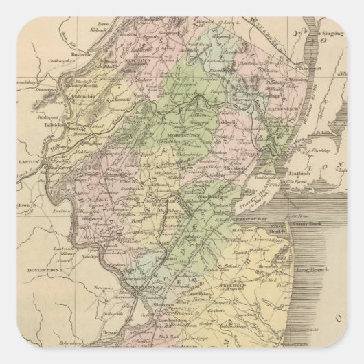 NewJersey Vierkante Sticker (Voorkant)