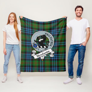 Newlands Clan Badge Tartan Pset Fleece Deken