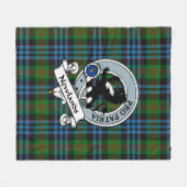Newlands Clan Badge Tartan Pset Fleece Deken (Voorkant (Horizontaal))