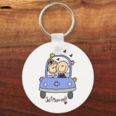Newleywed Net getrouwd Stick Figures Sleutelhanger (Voorkant)