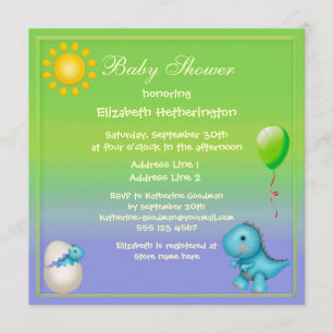 Newly Hatched Baby Boy Dinosaur Baby shower Kaart