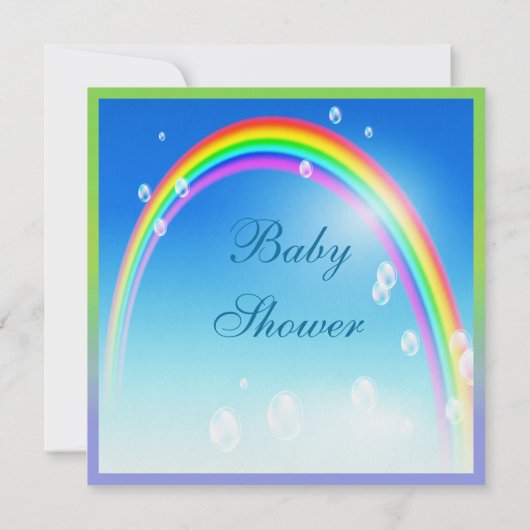 Newly Hatched Boy Dinosaur Rainbow Baby shower Kaart (Achterkant)