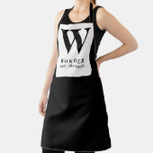 Newly Wed Monogram black modern Wedding Schort (Insitu)