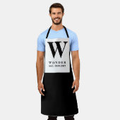 Newly Wed Monogram black modern Wedding Schort (Gedragen)