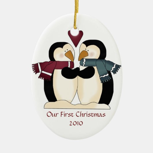 Newly Wed Penguins Ornament (Voorkant)