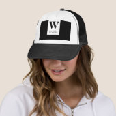 Newly Wed Sophisticated Wedding Monogram | Black Trucker Pet (In situ)